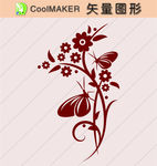 花草剪纸 花草壁纸 简洁手绘