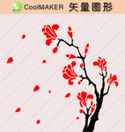 花草剪纸 花草壁纸 简洁手绘