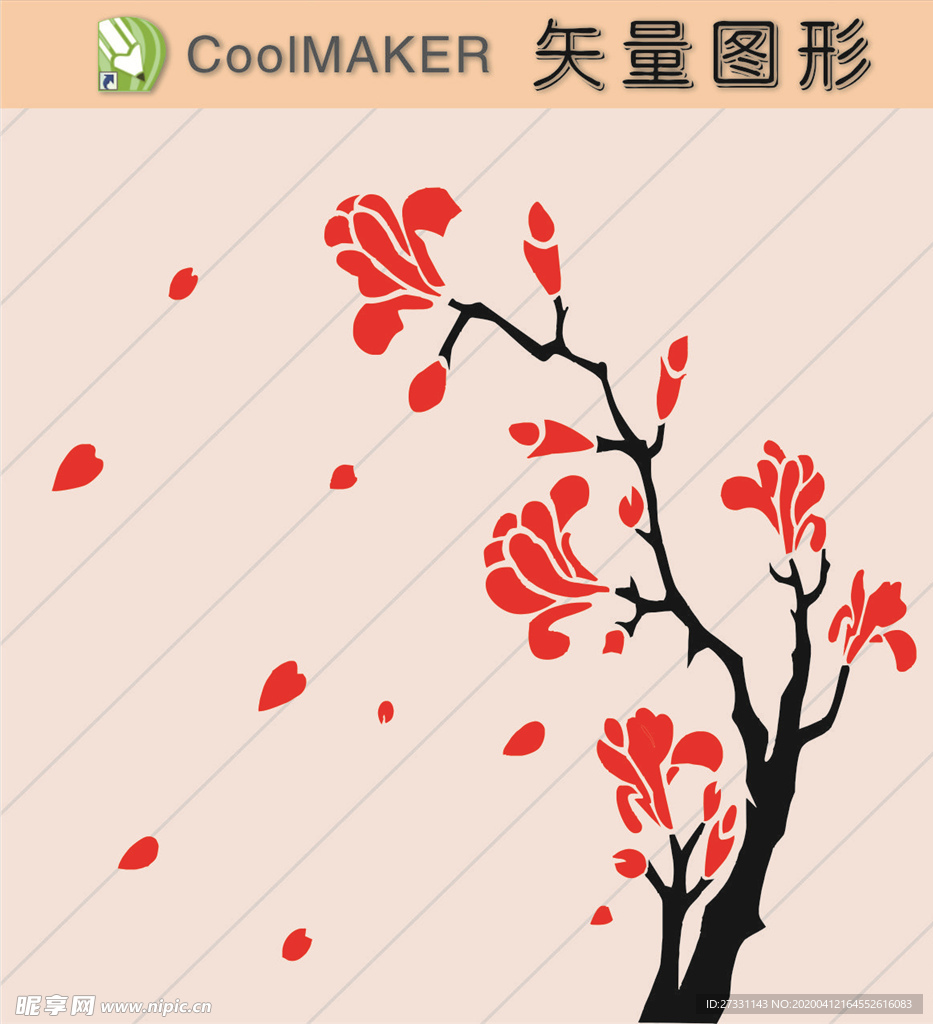 花草剪纸 花草壁纸 简洁手绘