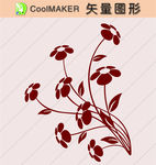 花草剪纸 花草壁纸 简洁手绘