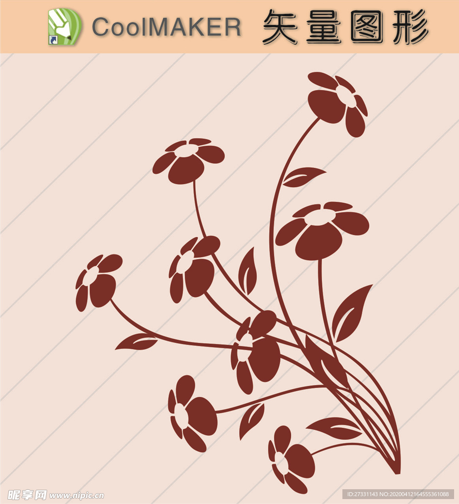 花草剪纸 花草壁纸 简洁手绘