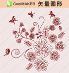 花草剪纸 花草壁纸 简洁手绘