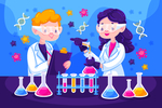 矢量卡通科学实验人物