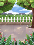 卡通绿色树林风景插画背景