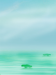 卡通海洋沙滩天空海岛背景