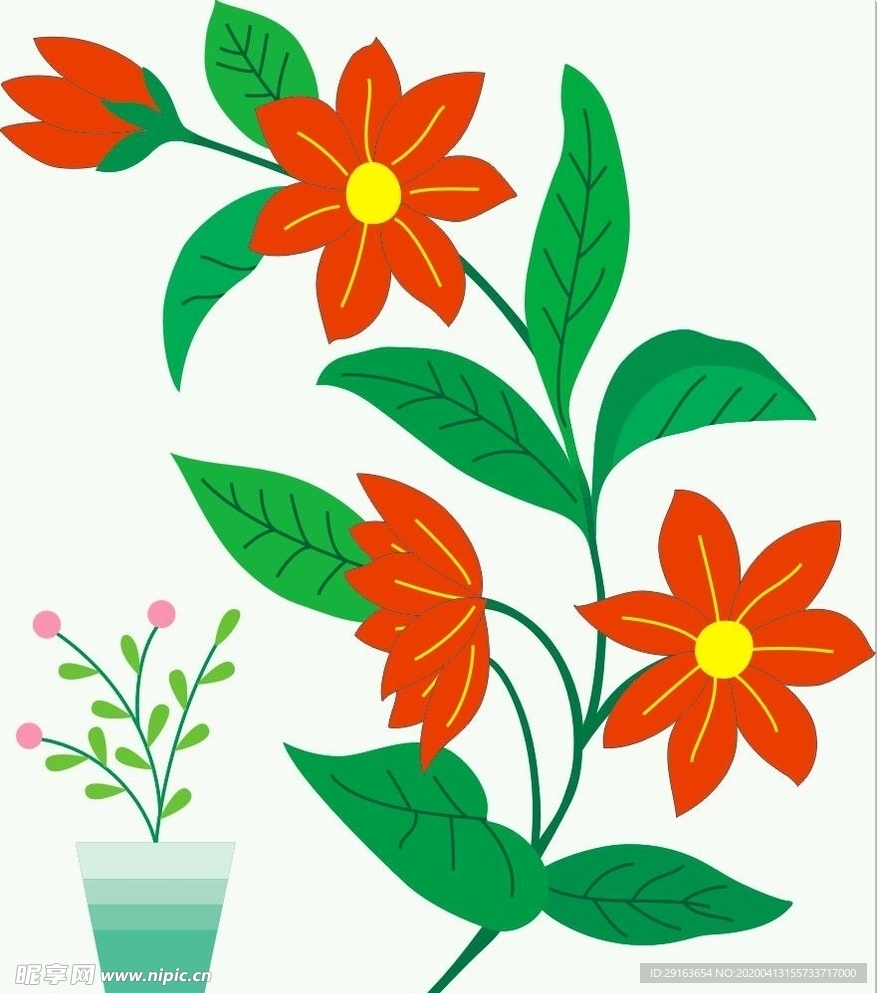 手绘花草