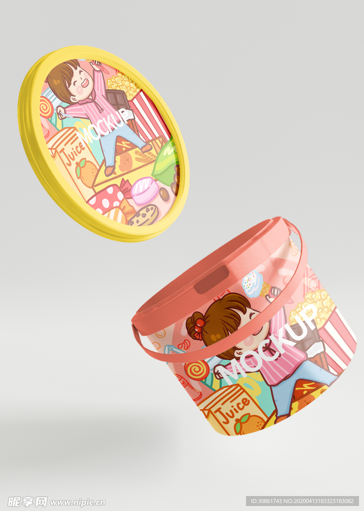 桶装食品包装样机