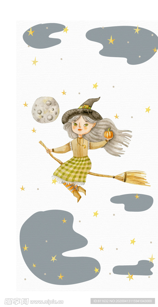 彩绘空中女巫