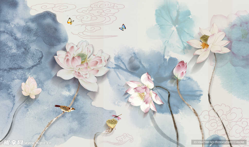 荷花装饰画