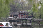 春天  公园  亭子  湖