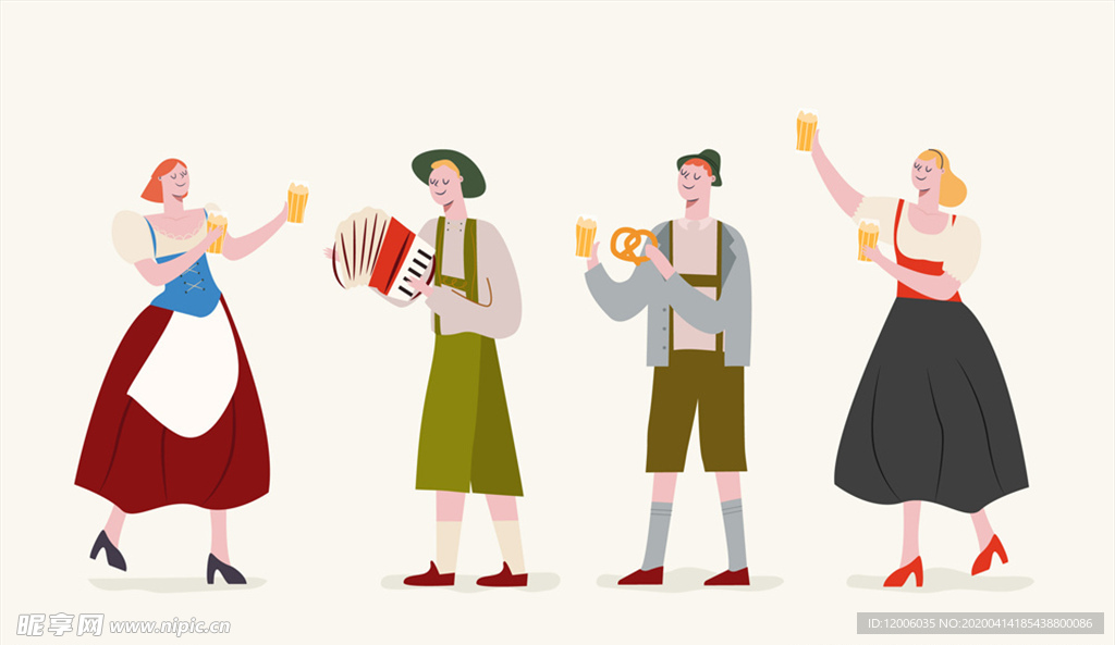 4款创意啤酒节男女