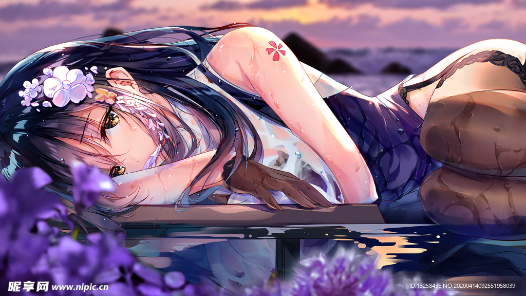 彩色动漫人物插画背景