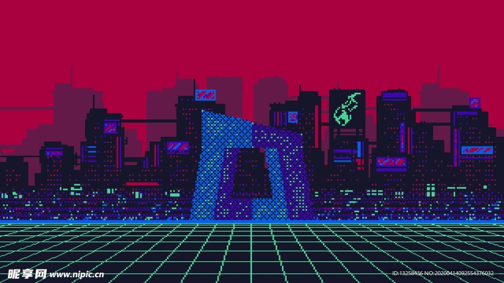 彩色渐变几何炫光背景