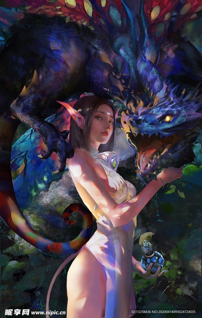 彩色动漫人物插画背景