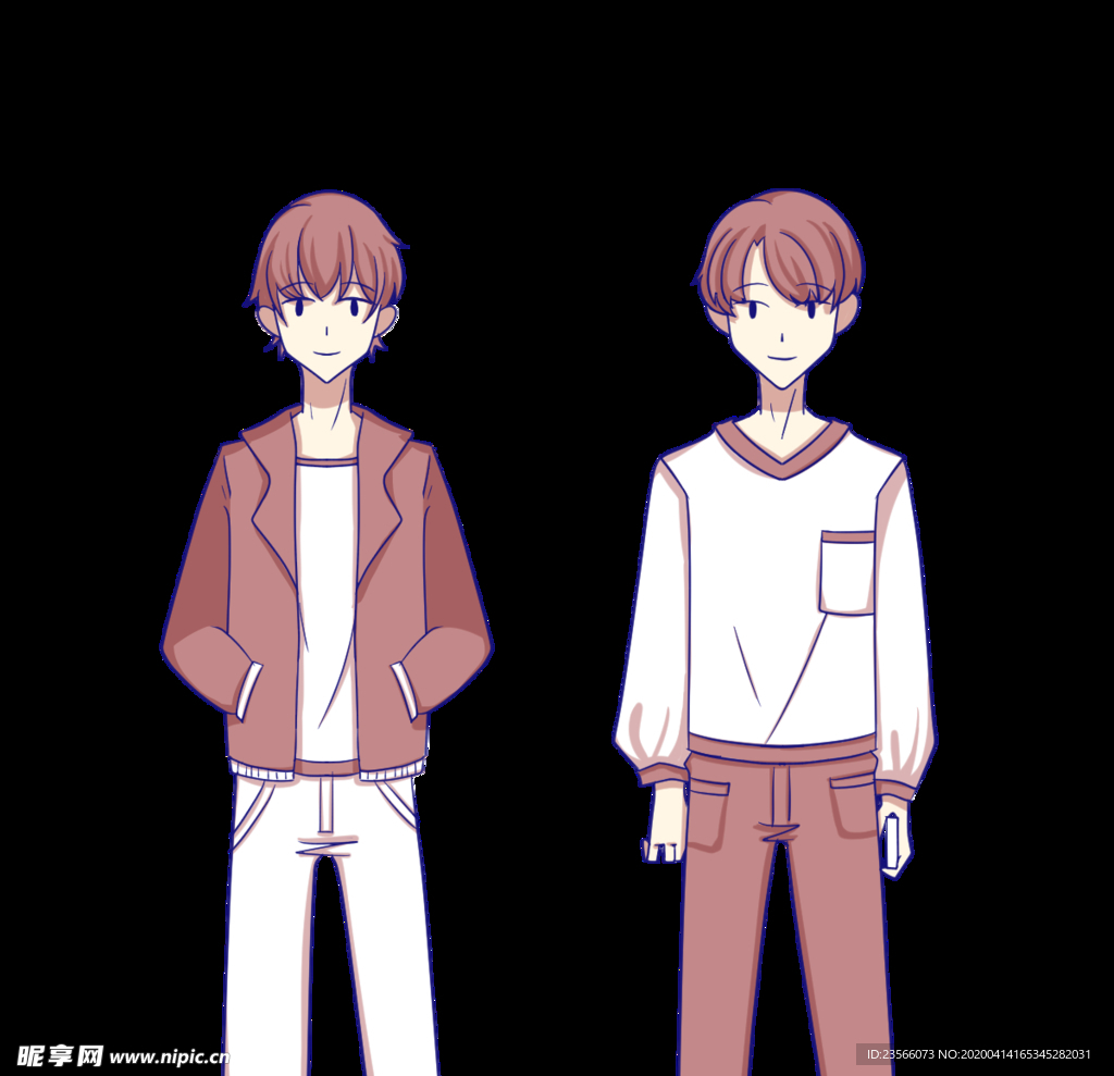 动漫人物男女插画