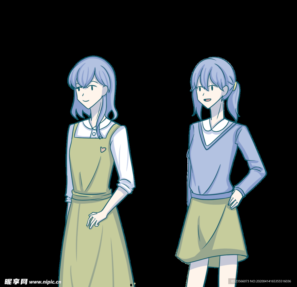 动漫人物男女插画