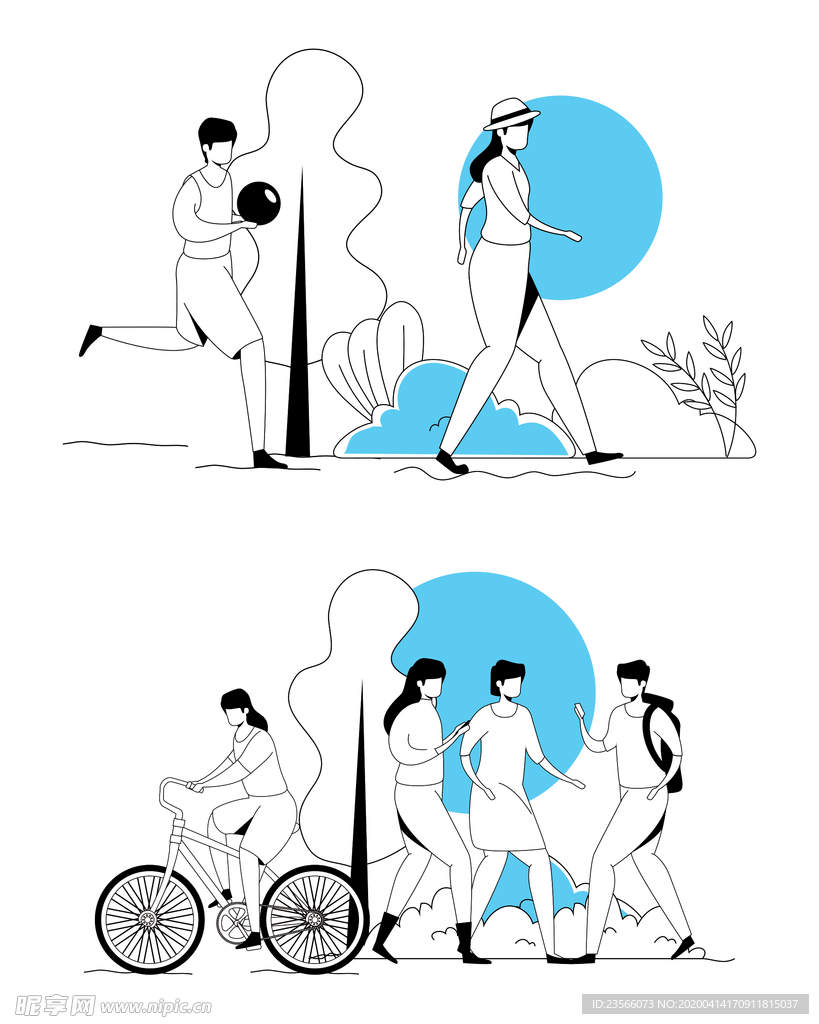 简笔绘画人物生活