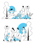 简笔绘画人物生活