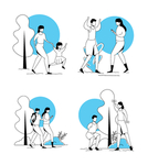 简笔绘画人物生活