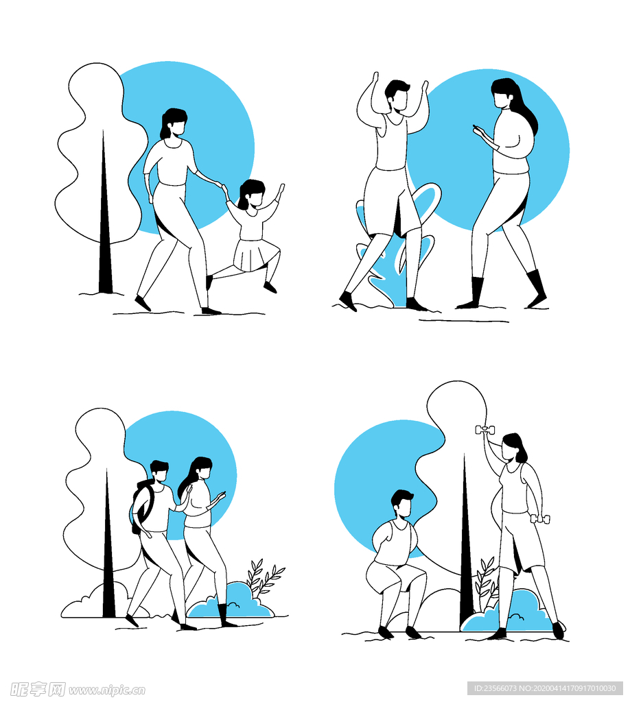 简笔绘画人物生活