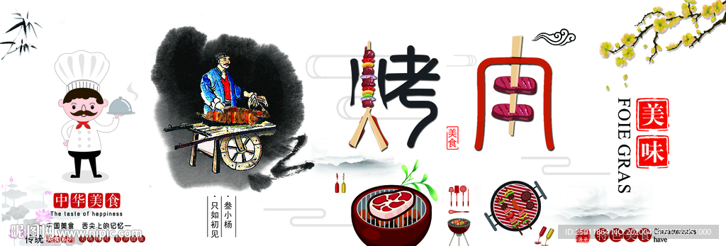烤肉展板