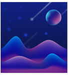 月球星空山水图