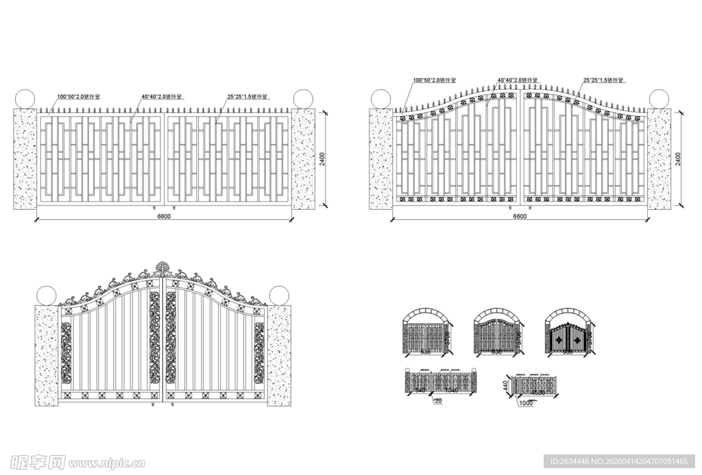 铁艺大门CAD图