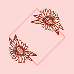 线条矢量手绘花