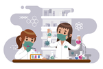 矢量卡通科学实验人物