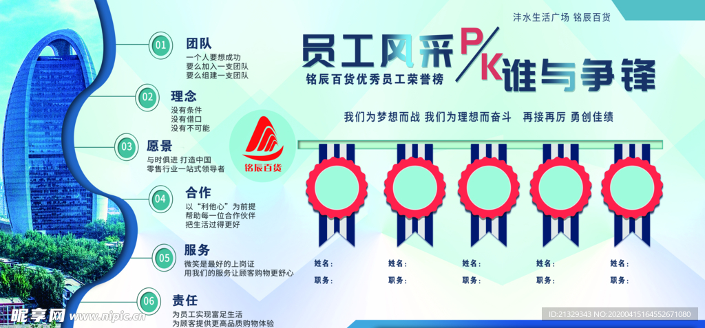 公司文化墙 员工风采
