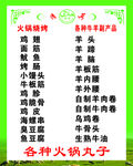 牛羊肉价目表