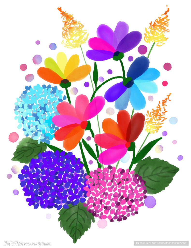 水彩花