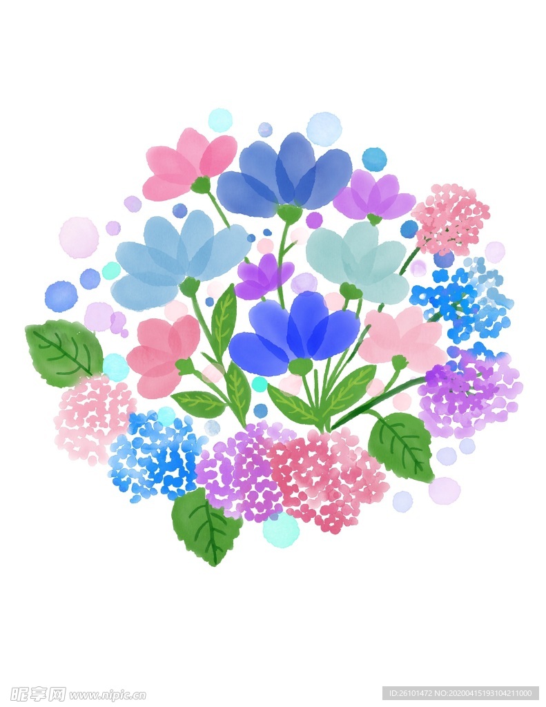 水彩花