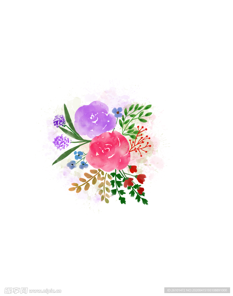 水彩花