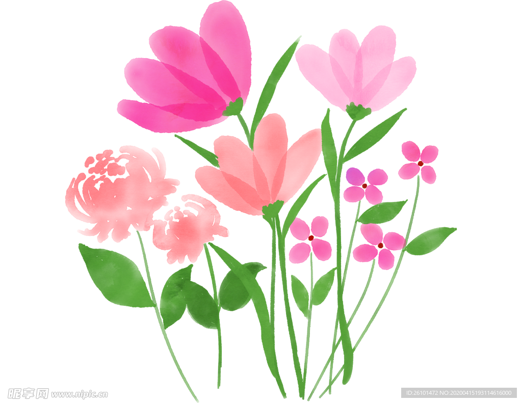 水彩花