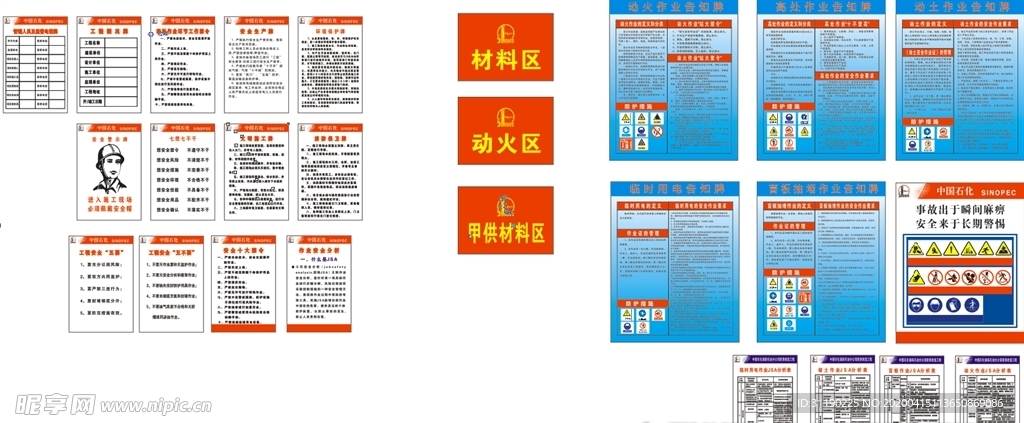中国石化七牌一图施工标识