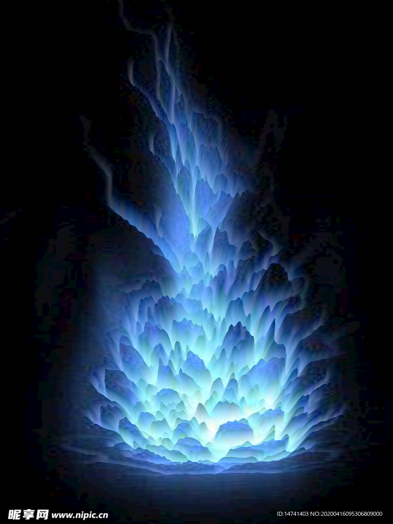 黑底蓝色梦幻炫彩火焰