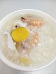 窝蛋鲜虾粥