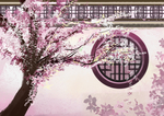 传统建筑墙檐屋檐插画背景