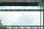 传统建筑墙檐屋檐插画背景