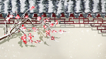 传统建筑墙檐屋檐插画背景