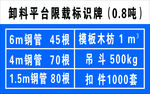 卸料平台限载标识牌