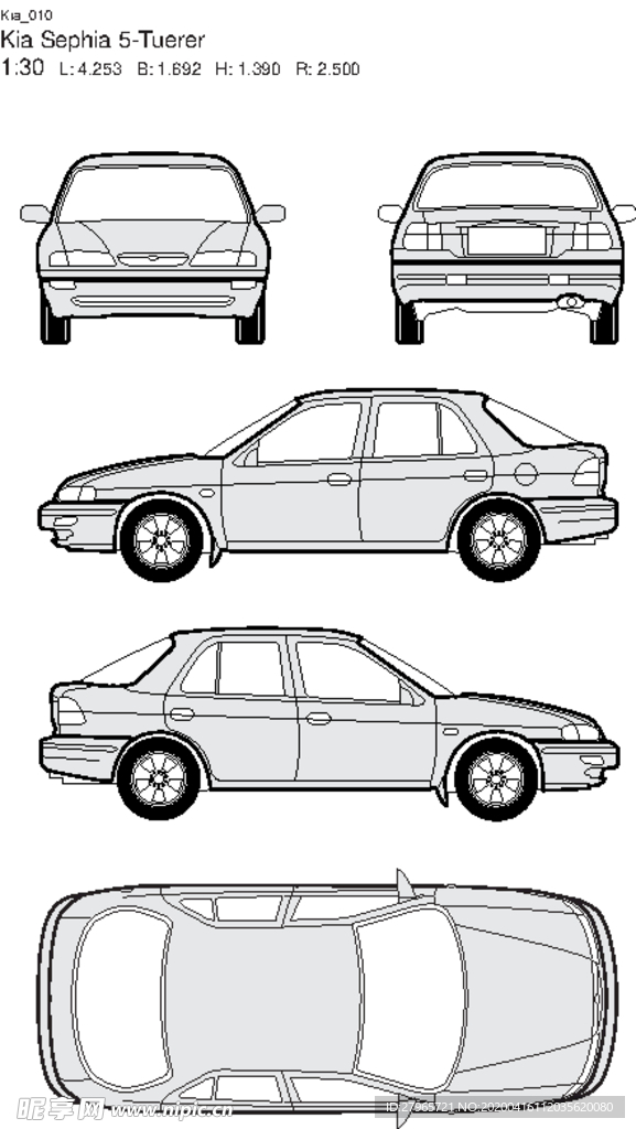 手绘家用轿车