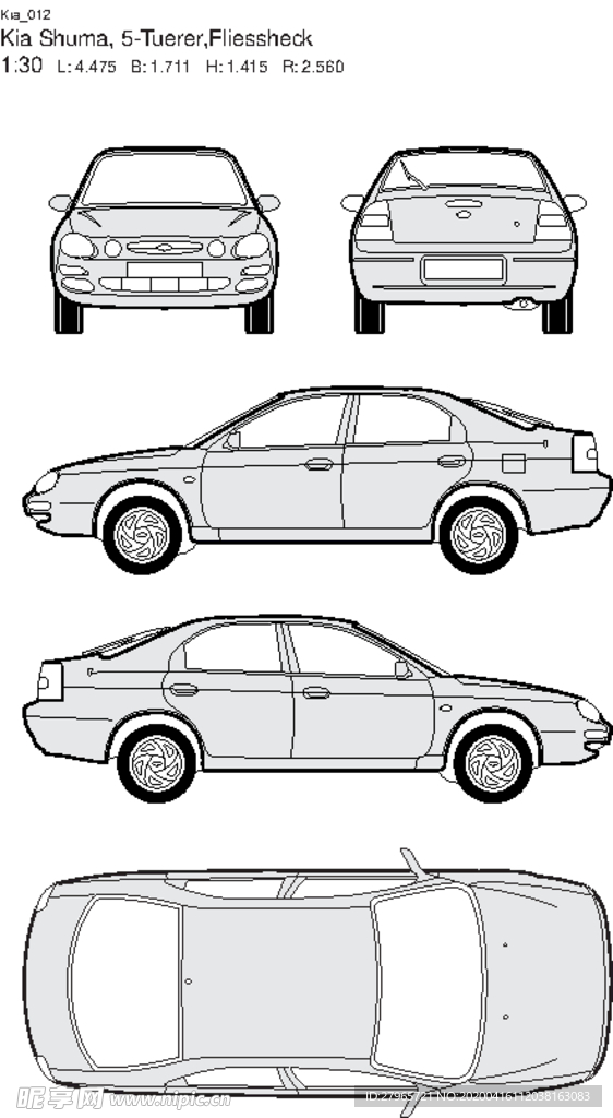 手绘家用轿车