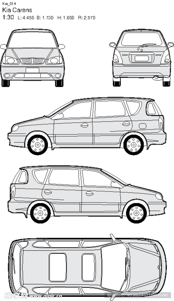 手绘家用轿车