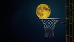 篮球 月亮 篮筐 蒙太奇