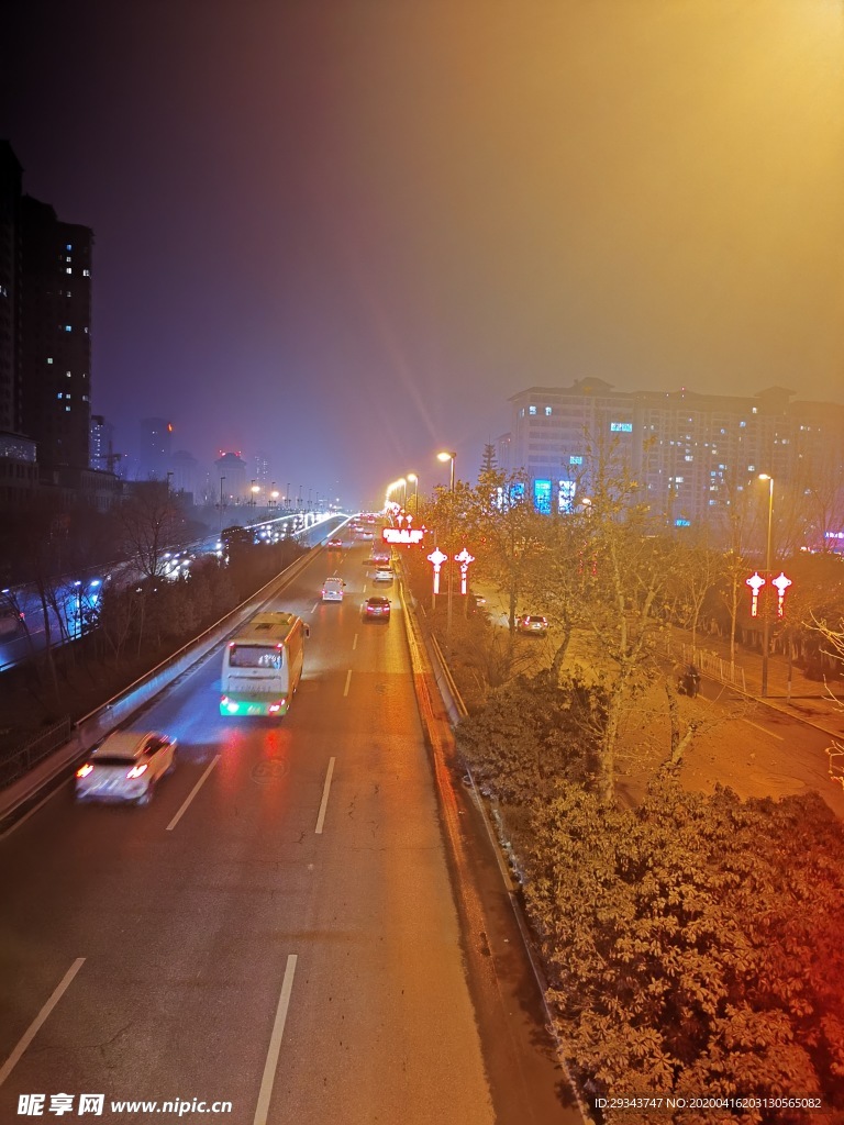 二环  夜景 城市 车 马路