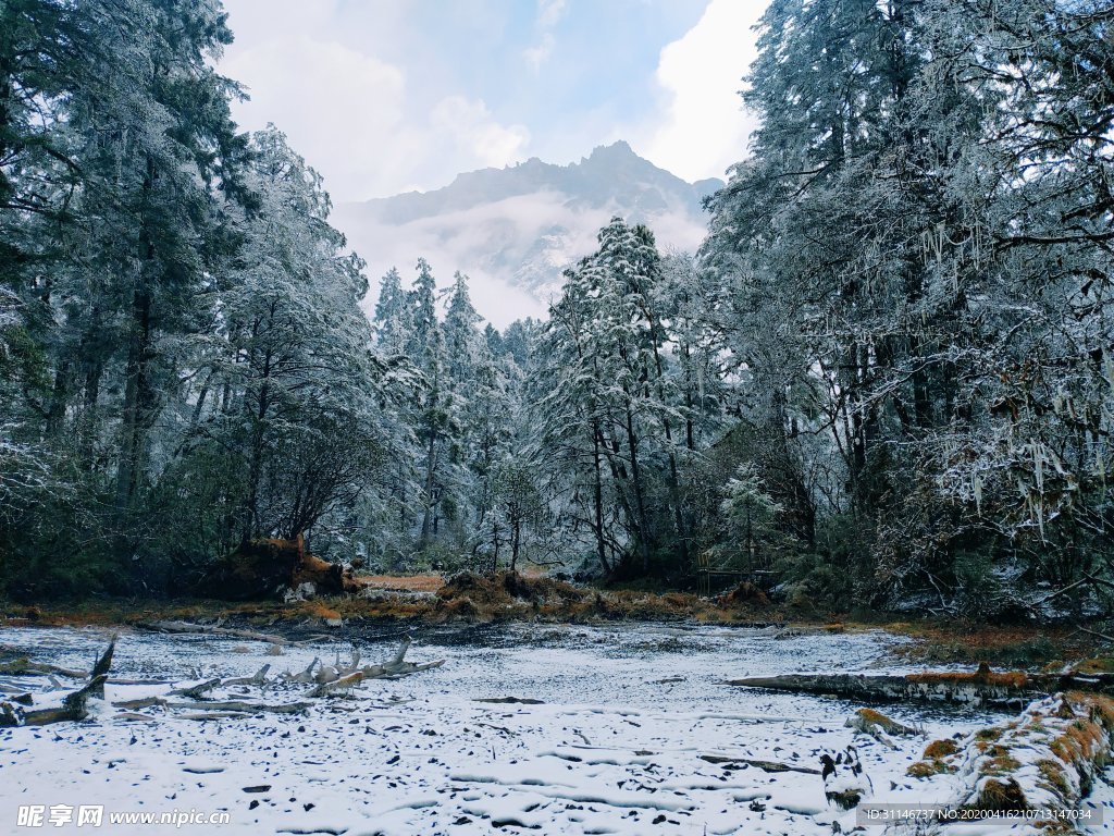 海螺沟 雪山 冬季