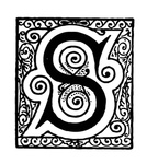 矢量英文复古装饰字母素材