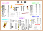 奶茶店菜单
